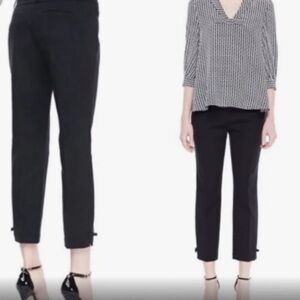 Kate Spade Jackie Bow Cuff Black Capri Pants/trousers Size 2
